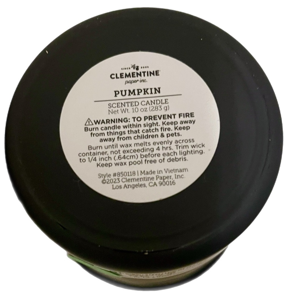 NWT! 🎃 CLEMENTINE 10 Oz. Pumpkin / Skulls Halloween  Jar Candle w/Decorative Lid - Picture 3 of 5